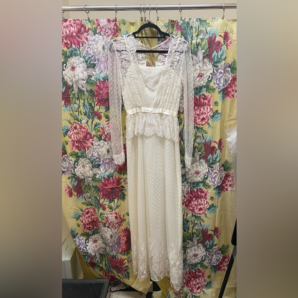 Vintage John Charles Edwardian-style lace gown